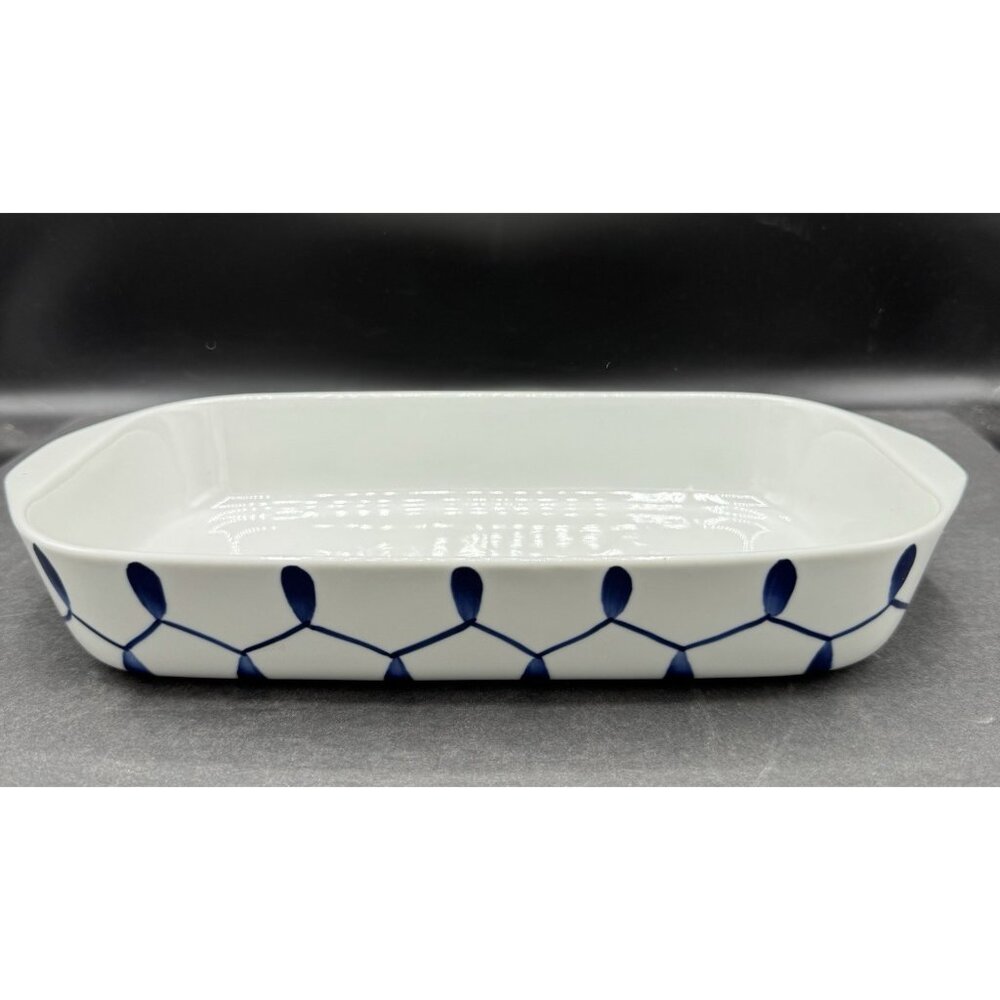 Lyngby Porcelain Blue & White Baking Dish Casserole Denmark 1 Qt Vintage
